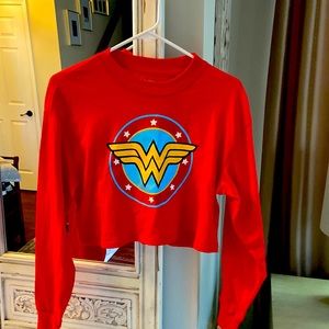 Wonder woman crop top, women small. Never worn. Excellent condition.